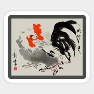 Staring Rooster Sticker